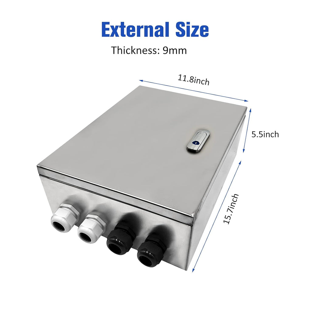 304 Stainless Steel IP65 Waterproof Junction Box with Lock P44094