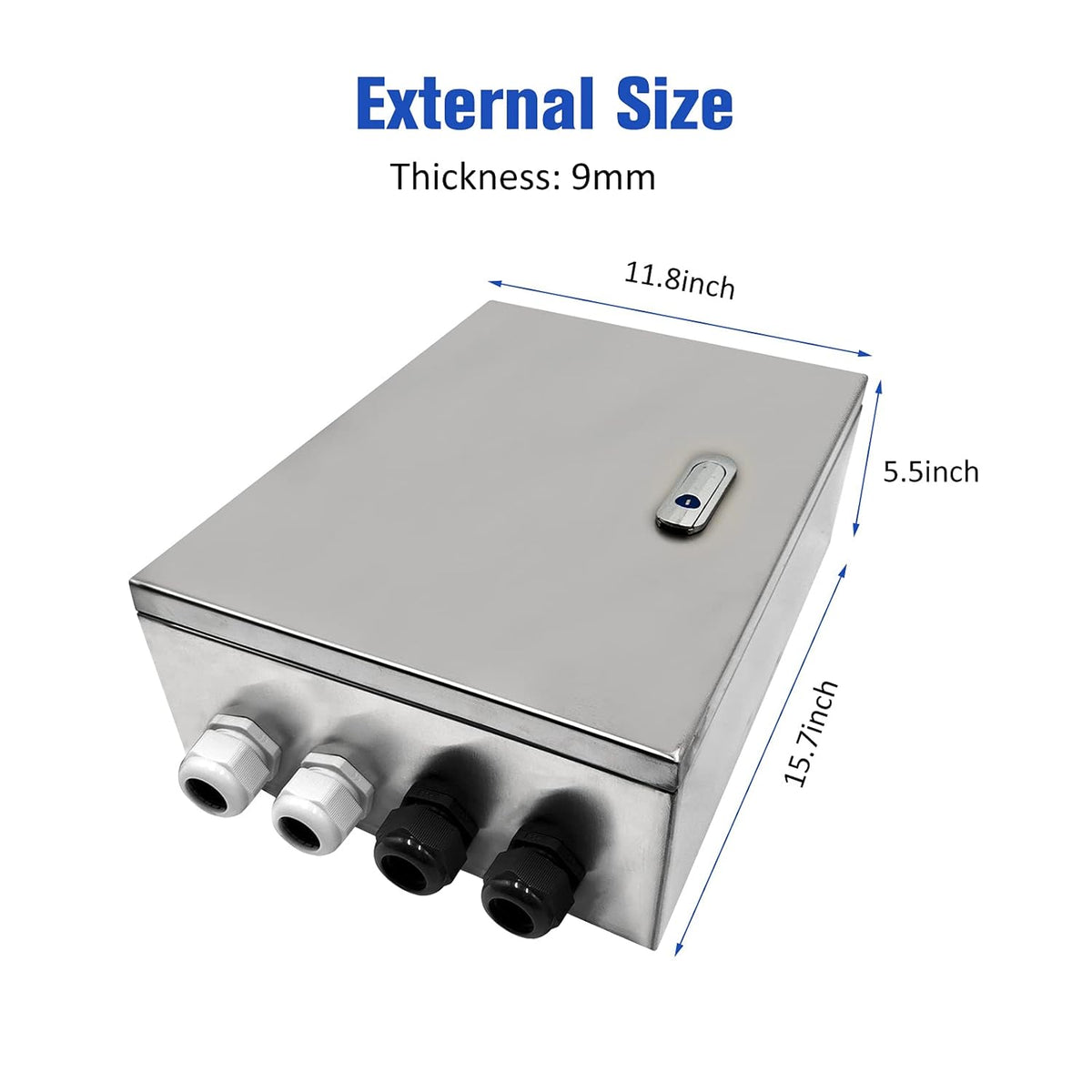 304 Stainless Steel IP65 Waterproof Junction Box with Lock P44094