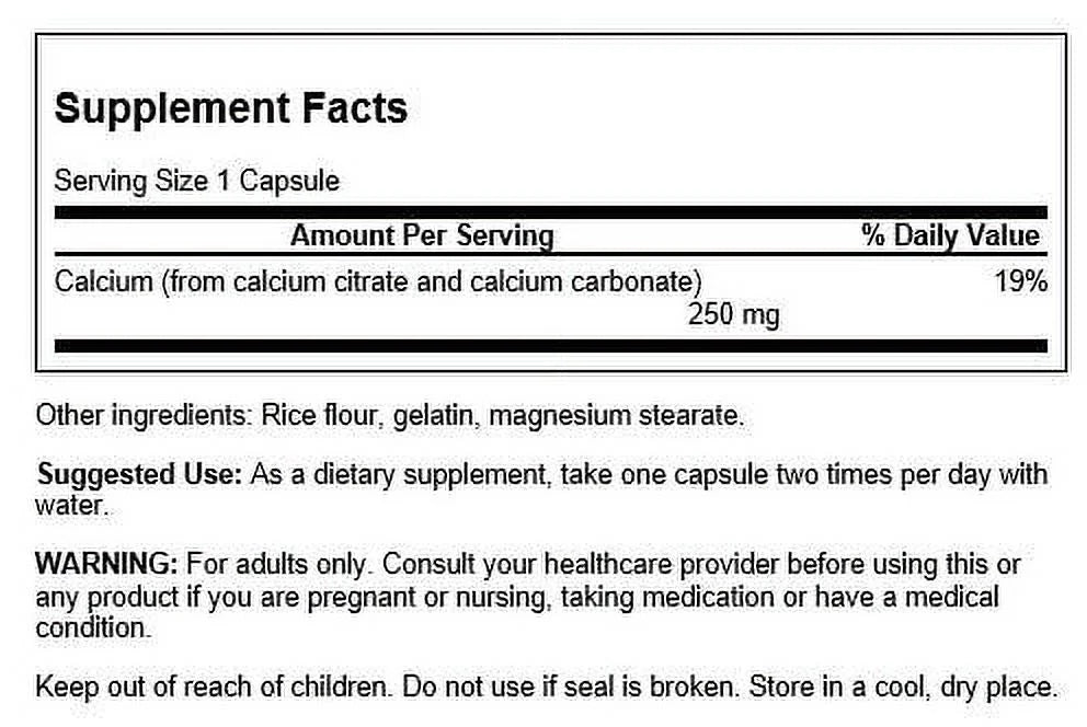 Calcium Citrate Complex 250 mg 300 Capsules D951872