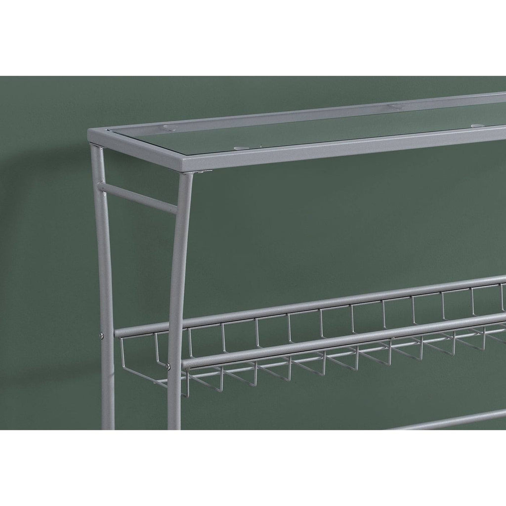 Black Tempered Glass Accent Table C67650