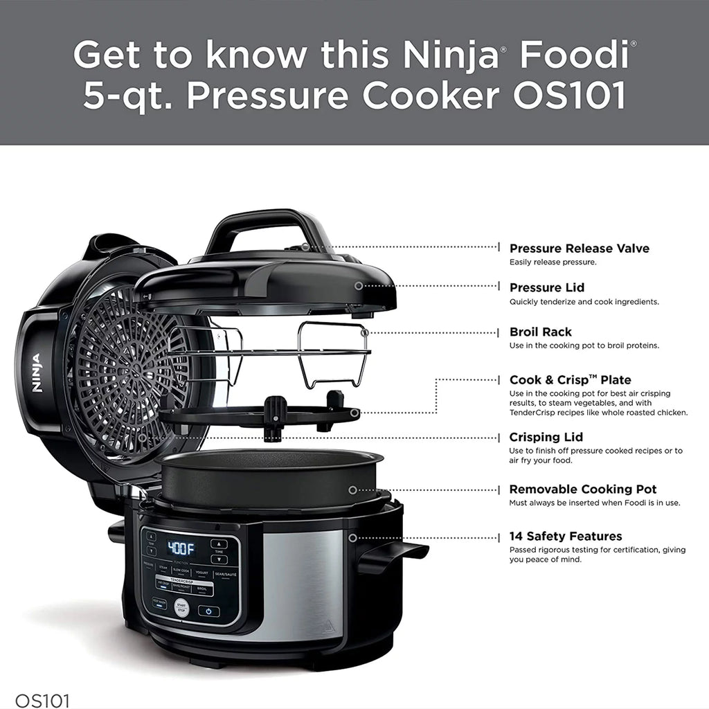 Silver 9 in 1 Pressure Cooker and Air Fryer E64849