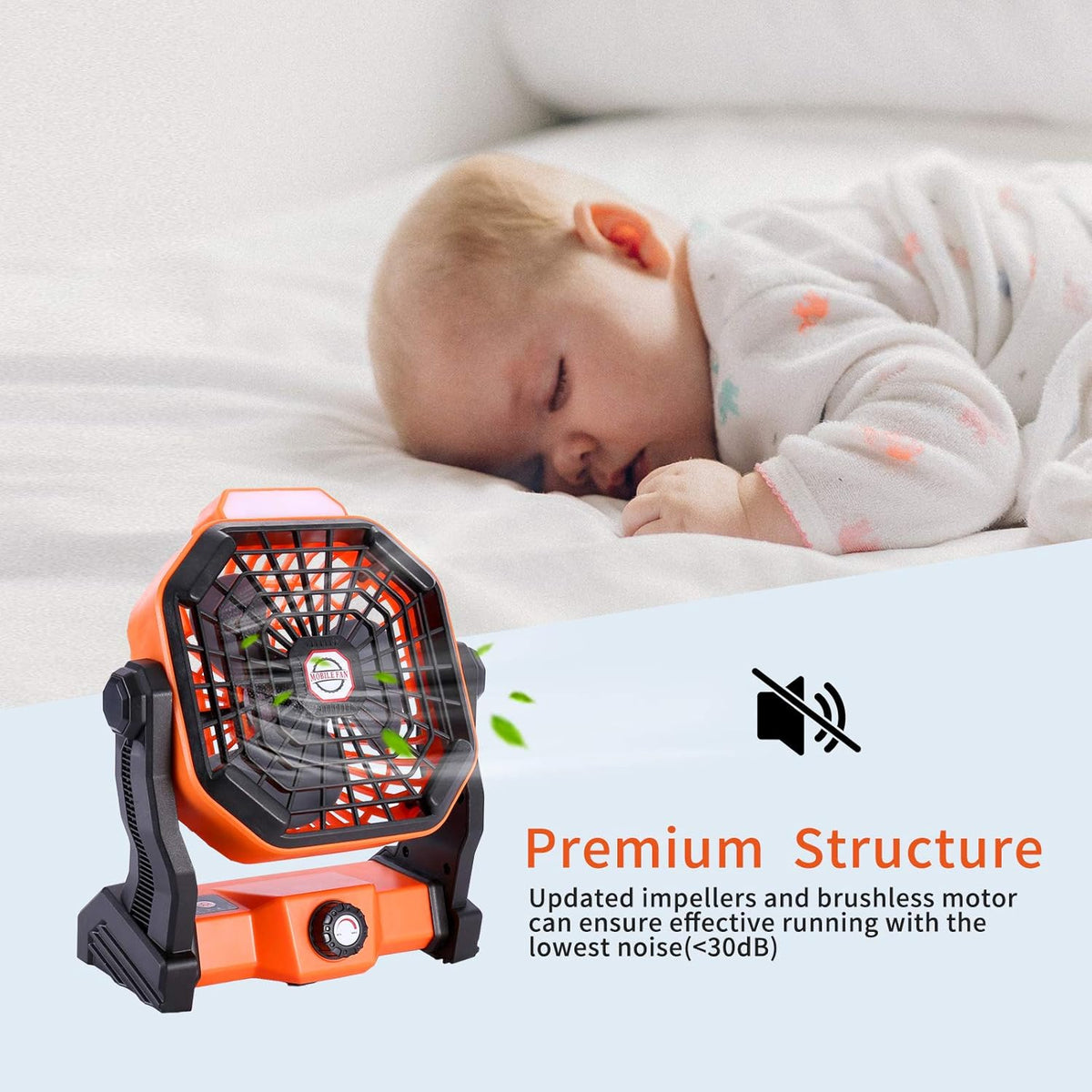 Outdoor Camping Fan with LED Lantern, USB Rechargeable X661251