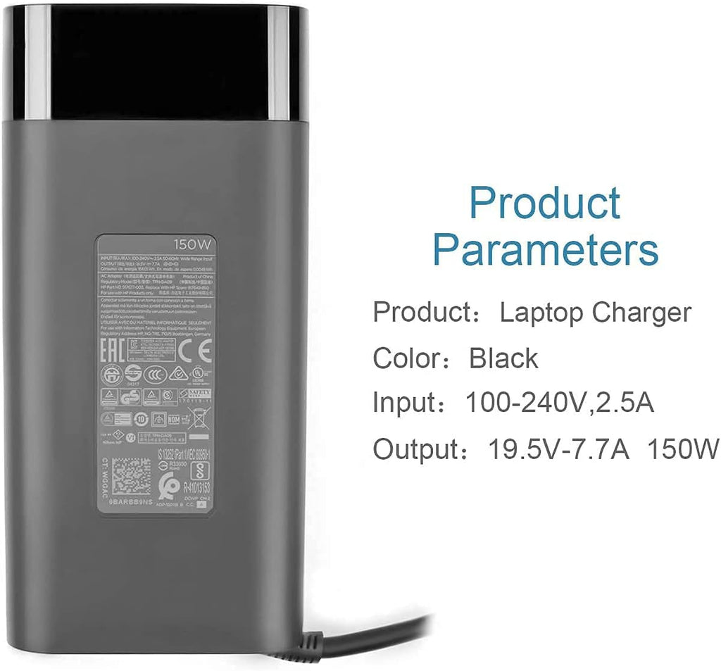 150W 19.5V 7.7A Slim AC Charger for HP OMEN Laptop Power Supply Adapter N706
