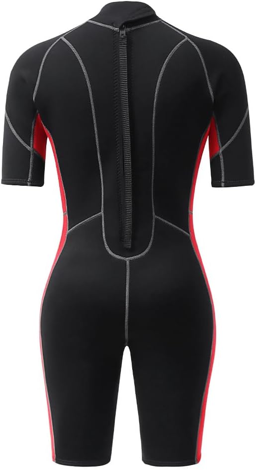 3mm Shorty Full Wetsuit Neoprene Dive Skin Front Back Zip Scuba Diving Suit X1256