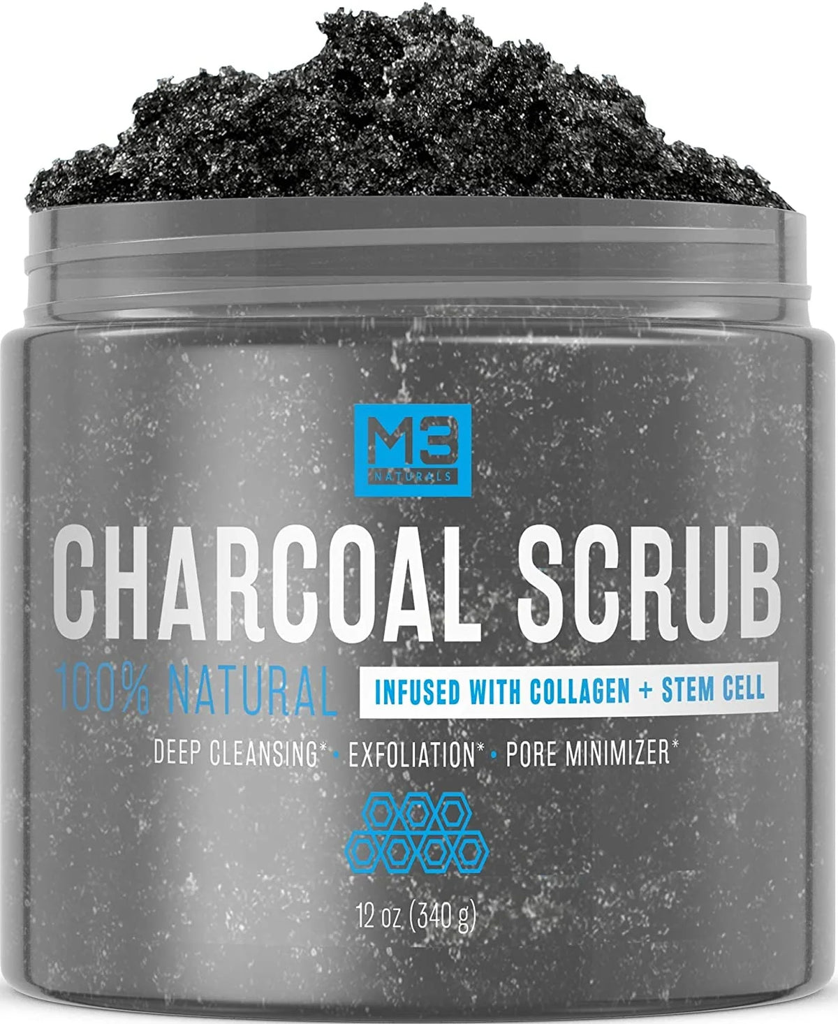 Activated Charcoal Body & Face Scrub 12 OZ Y365