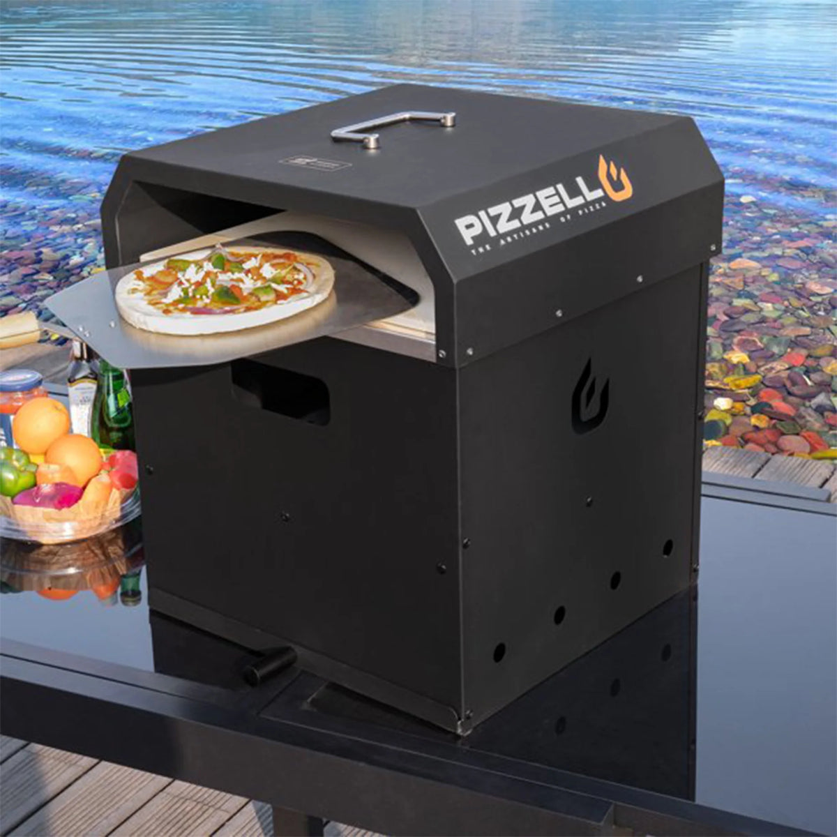 4 in 1 Wood Fired Outdoor Pizza Oven with Pizza Stone V11352