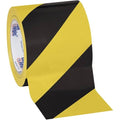Black/Yellow Striped Vinyl Safety Tape 4x22 x 36 Yard Roll (12 Roll/Case) Q133