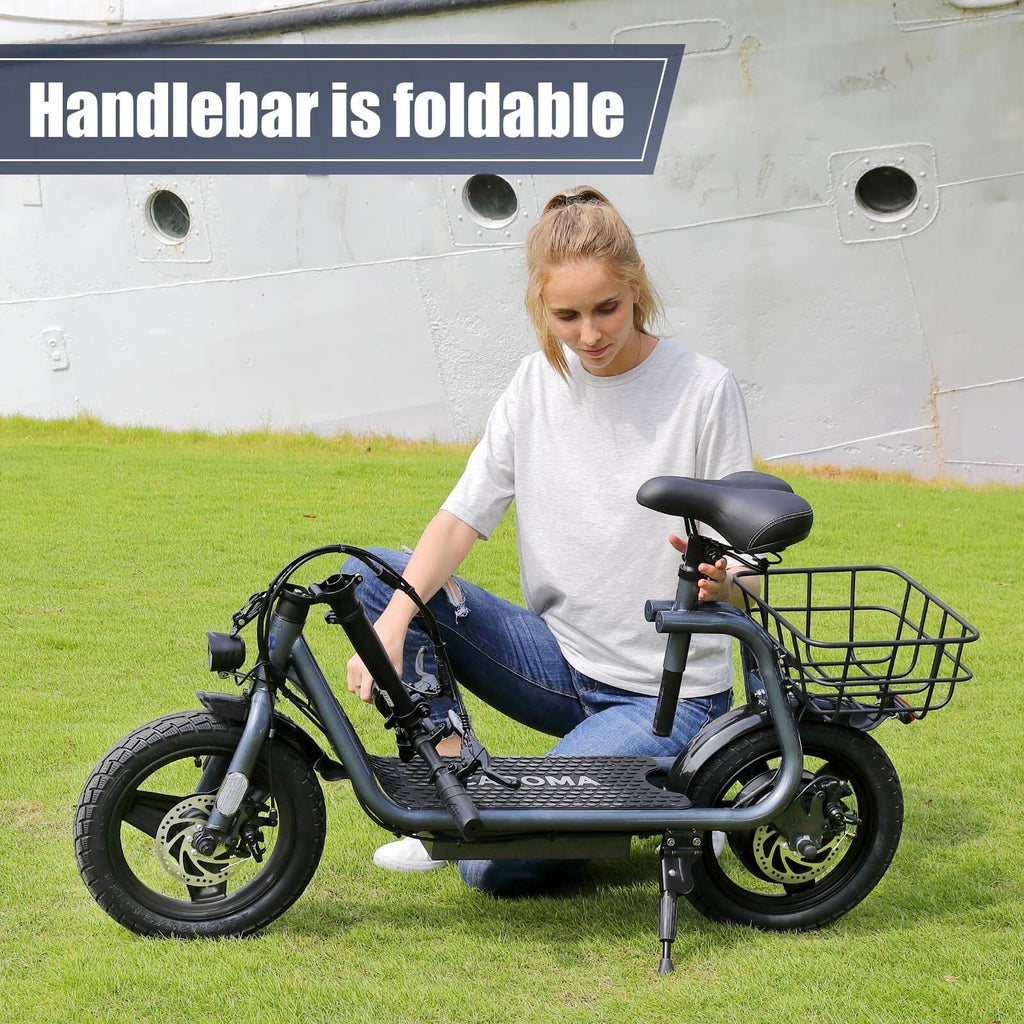 500W Electric Scooter with Seat, 14 inch, Silver I381