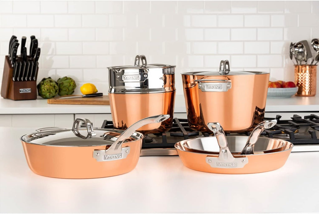 9 Piece Copper Clad Cookware Set H222126