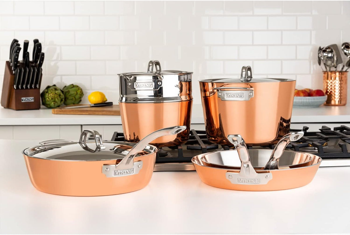 9 Piece Copper Clad Cookware Set H222126