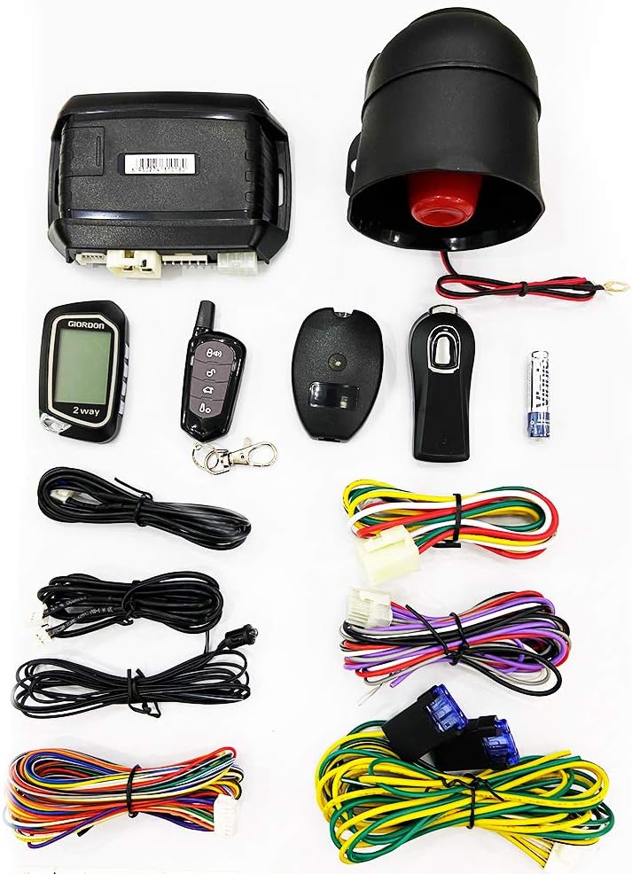 2 Way LCD Car Alarm Security System with Remote Start and Remote Key Control 1600 feet Range L235