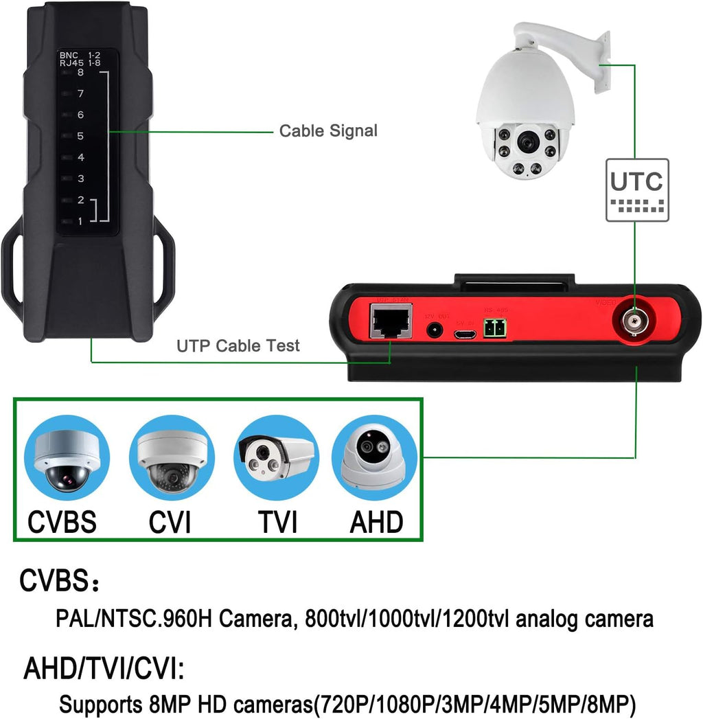 5'' Wrist CCTV Tester Analog Camera Monitor, Pack of 2 S10518