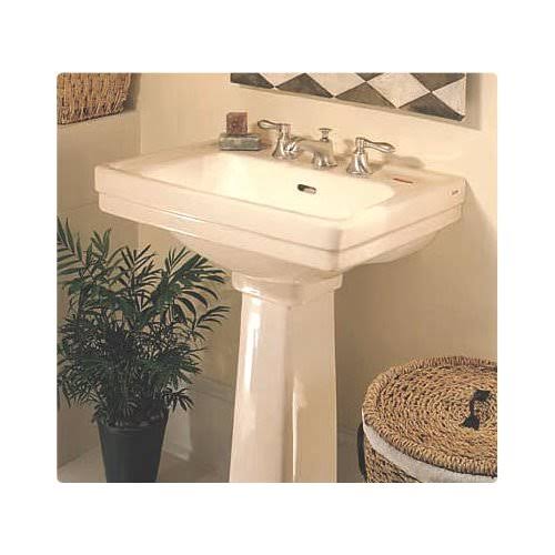24-in Pedestal Bathroom Sink in Colonial White F95651