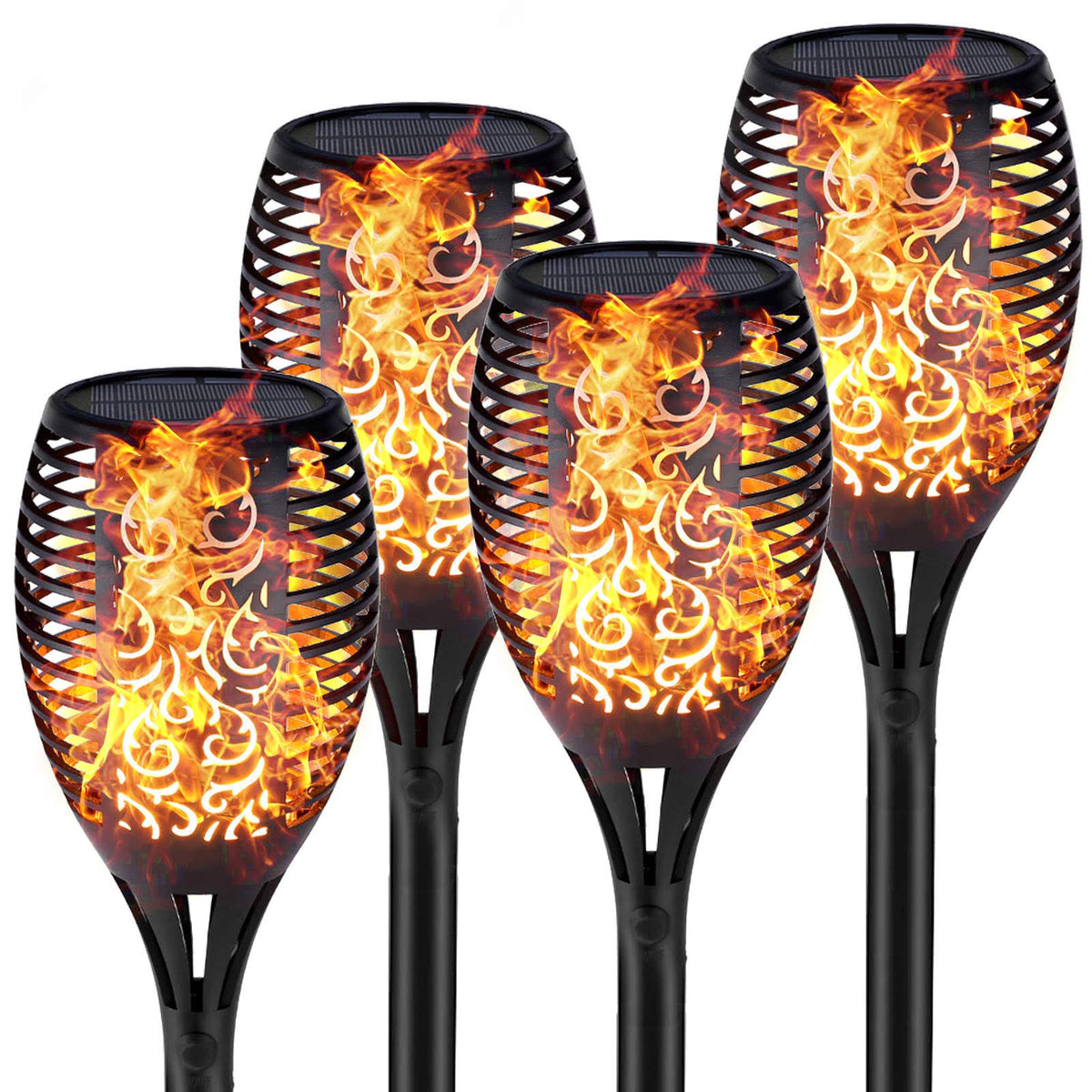 Solar Torch Lights Waterproof Flickering Flame 96 LED T852