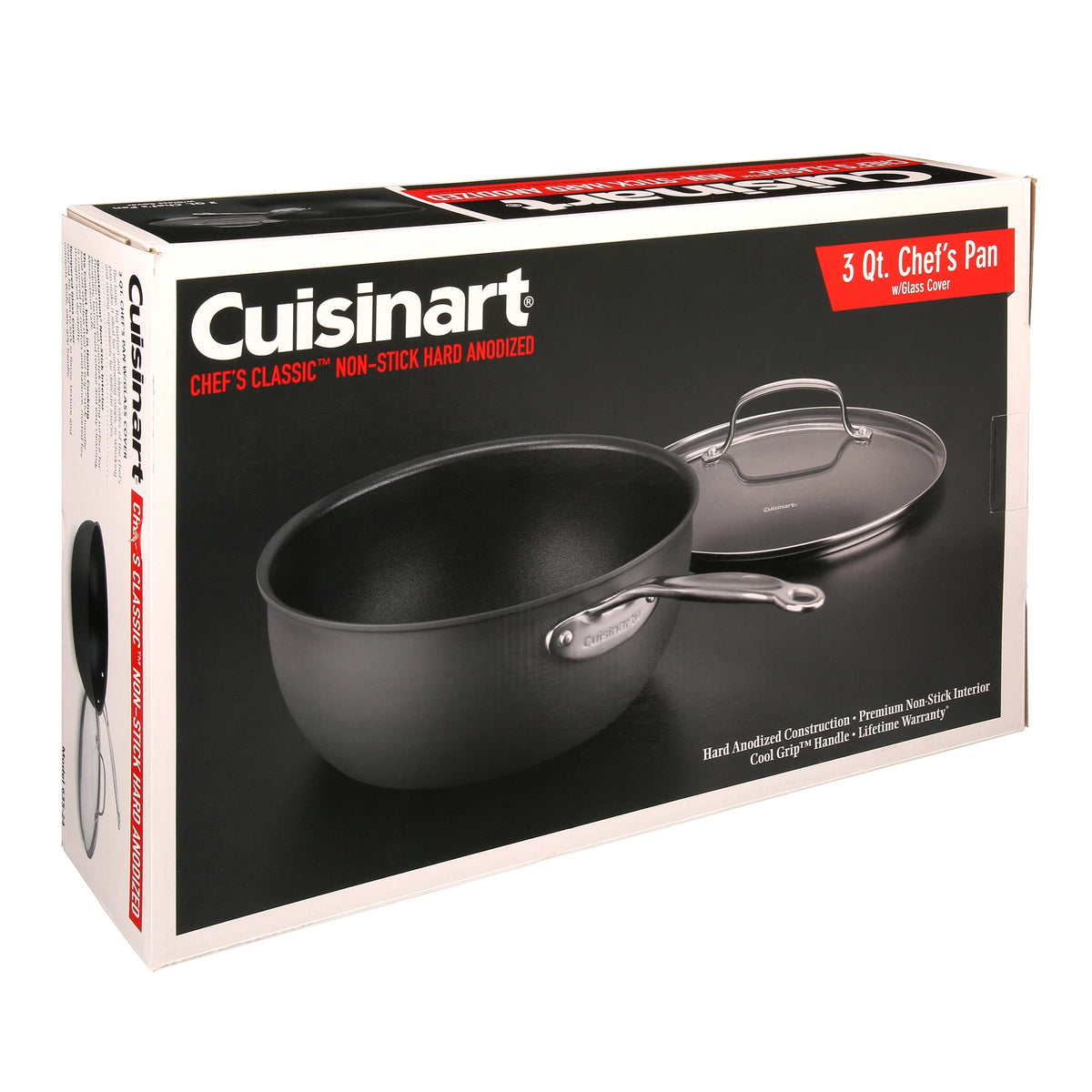 Non-Stick Hard Anodized 3 Qt. Chef'S Pan with Cover C828