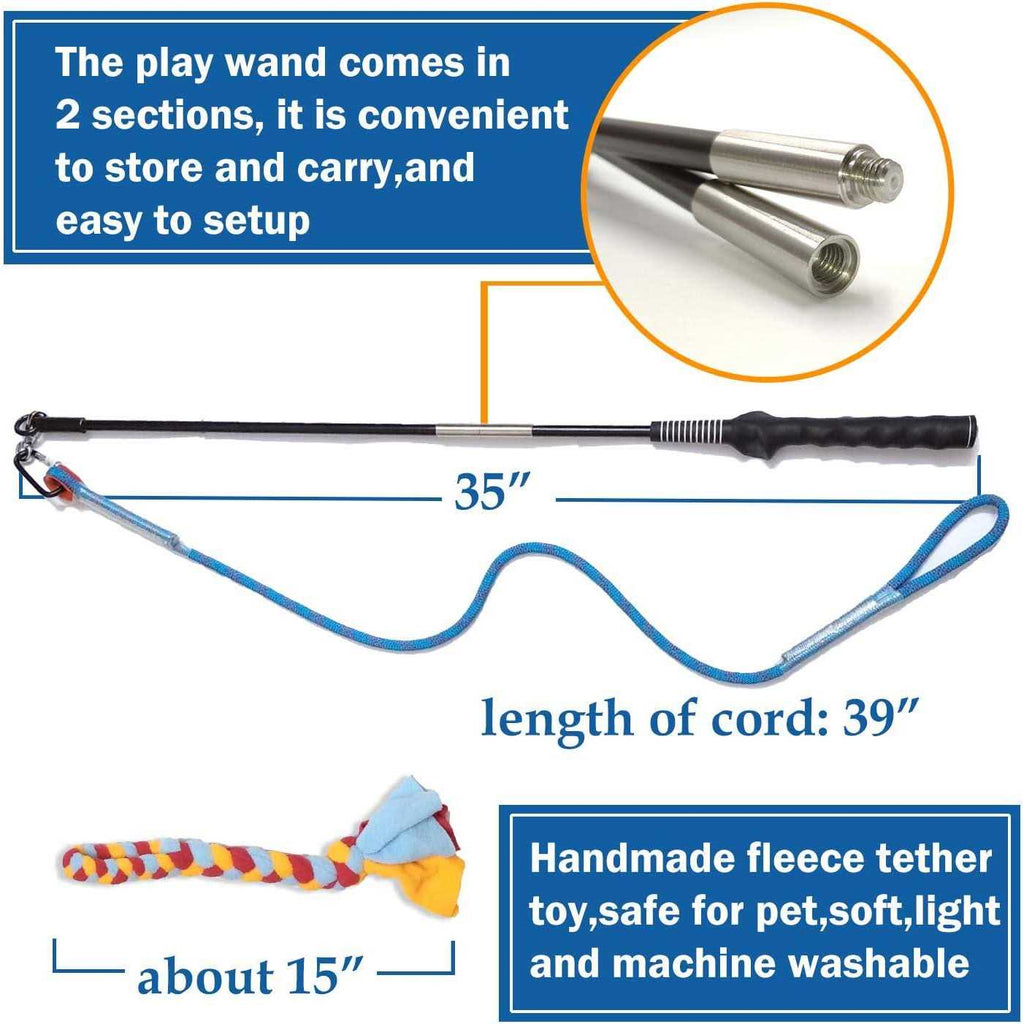Interactive Flirt Pole Dog Toy with Fleece Rope Tether R71576