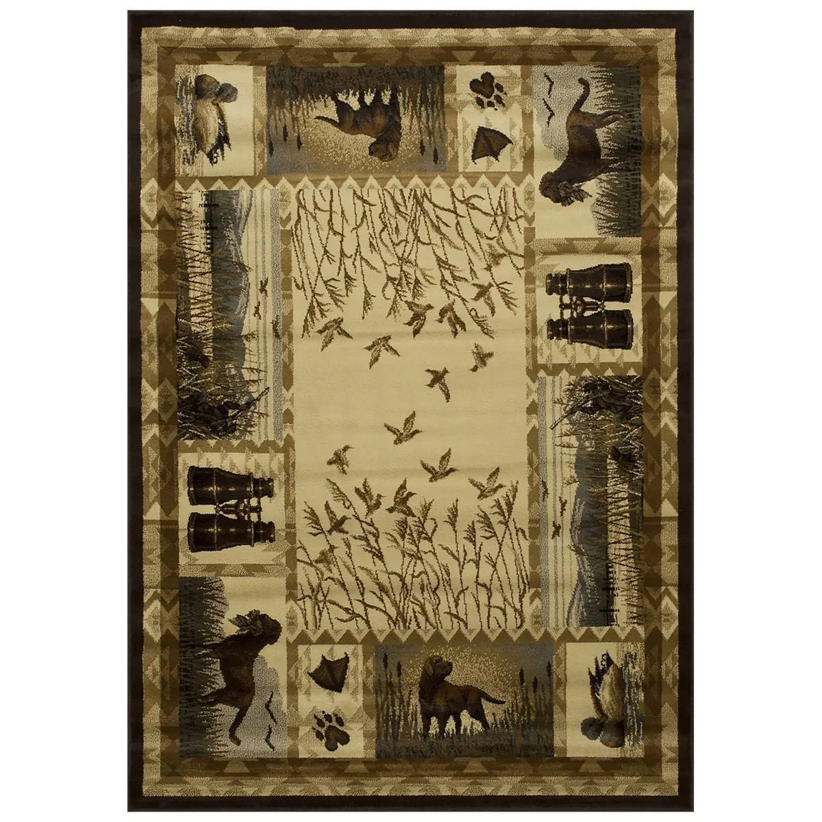 Multicolor Geometric Cabin Area Rug X705389