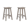 Solid Wood Saddle Bar Stool, Set of 2 - Open Gray K70188