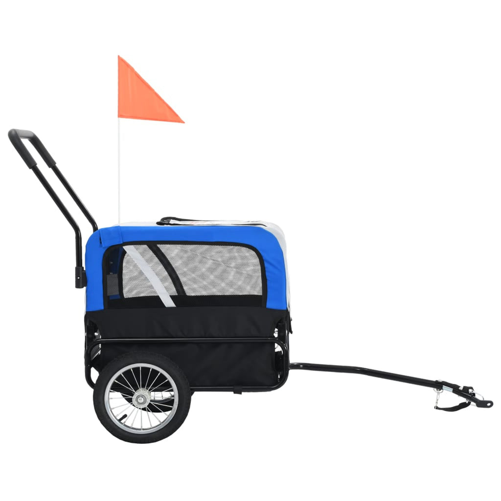 Gray and Blue Pet Bike Trailer Jogging Stroller S705330