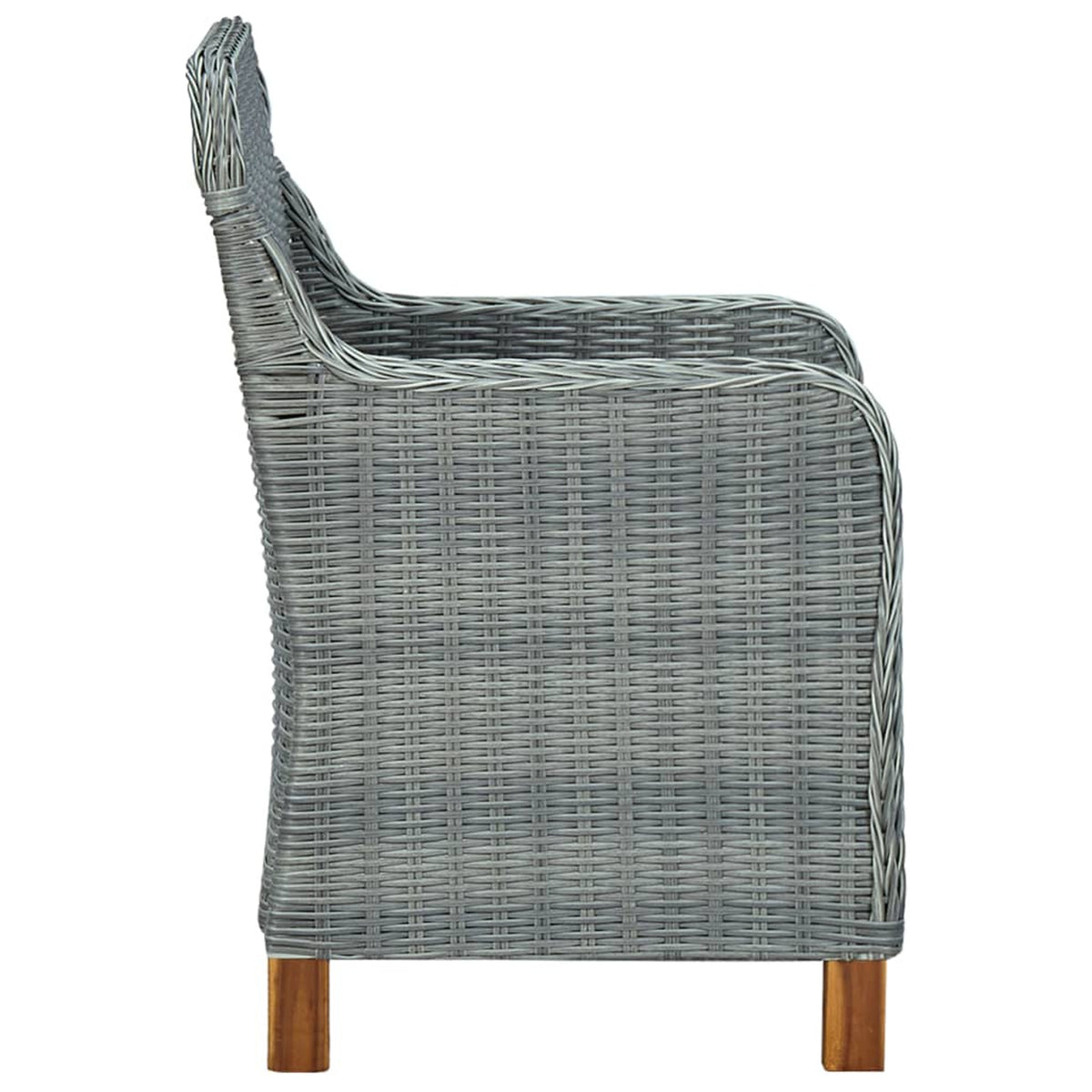 Light Gray Poly Rattan Garden Chairs with Cushions 2 pcs S935813