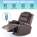 Brown 360 Swivel Heated Massaging Recliner Chair J3430