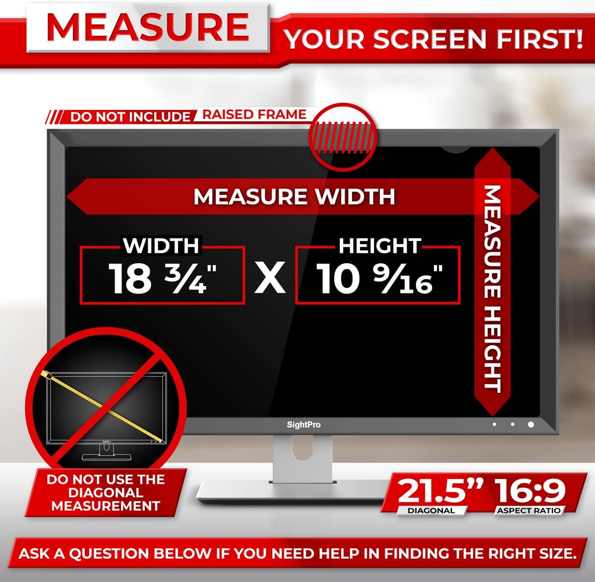 21.5 Inch Computer Privacy Screen Filter for 16:9 Widescreen Monitor, Pack of 2 M127