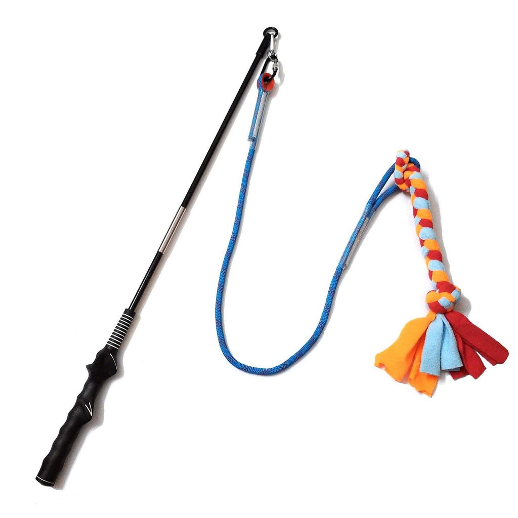 Interactive Flirt Pole Dog Toy with Fleece Rope Tether R71576