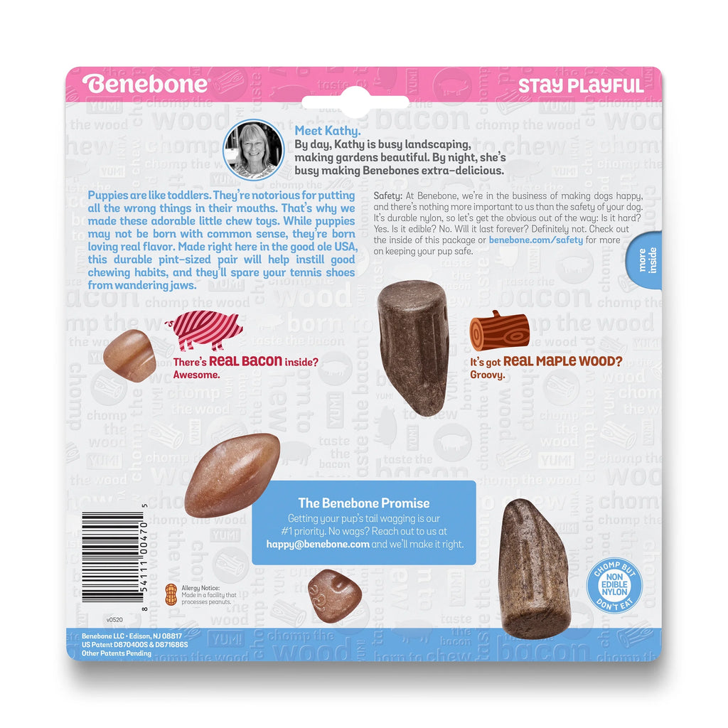 Tiny Bacon Durable Dog Chew Toy, 2-Pack Y6289