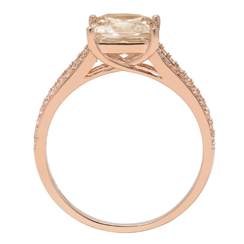 18k Pink Rose Gold Princess Cut Simulated Diamond Ring W307718