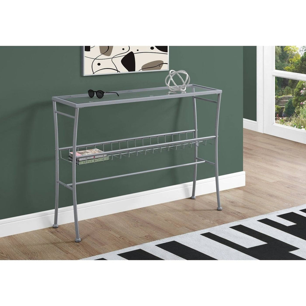 Black Tempered Glass Accent Table C67650