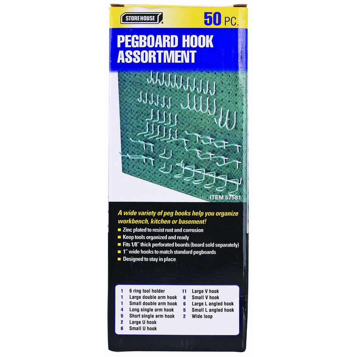 Pegboard Hook Kit, 50 Piece W95631