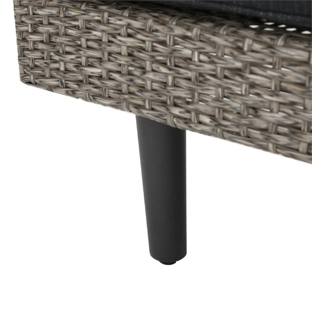 4 Piece Black Outdoor Wicker Sofa Set Q914