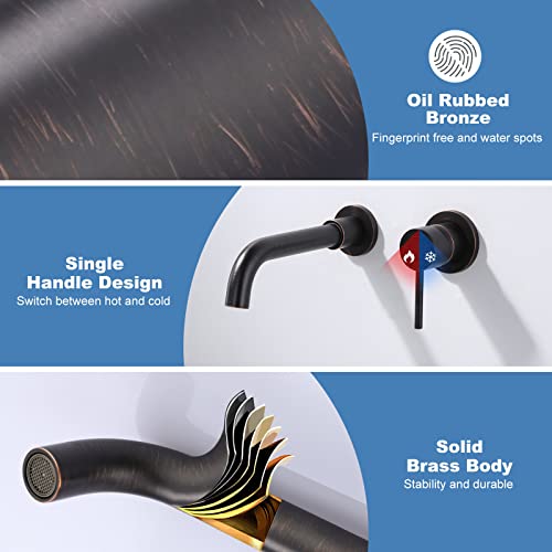 Black and Gold Single Handle Swivel Spout Bathroom Faucet with Rough-in Valve C1918