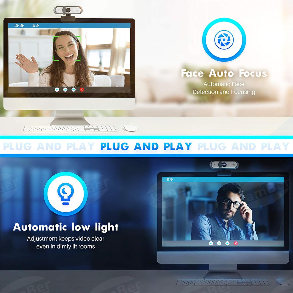 HD Webcam Autofocus 1080p with Stereo Microphone USB Webcam Pack of 2 T705