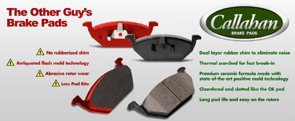 8 Ceramic Brake Pads with Hardware P296