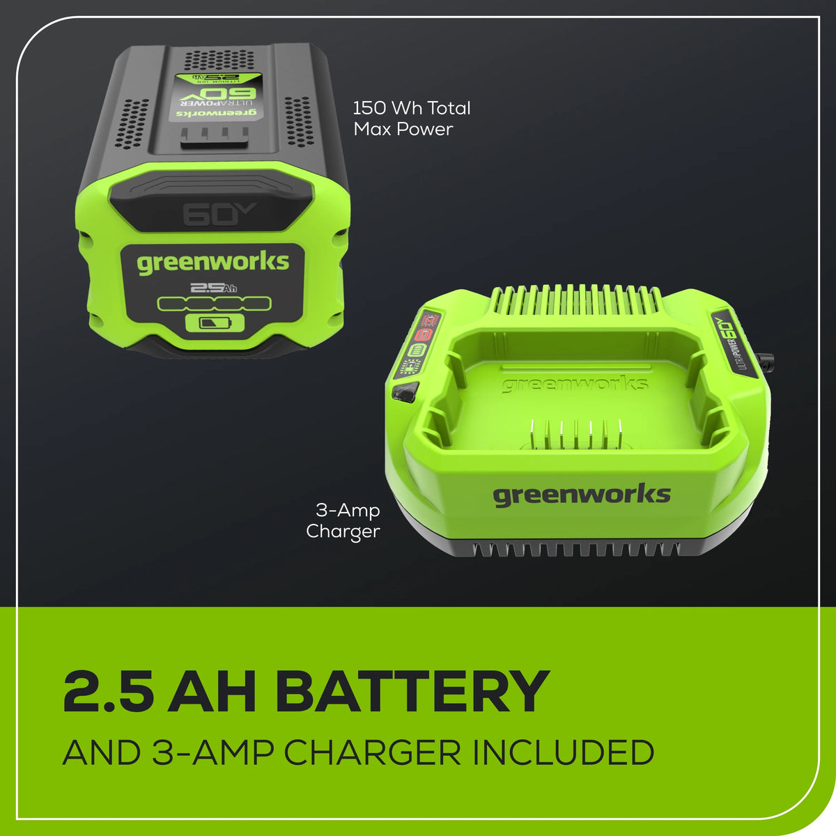 60V Brushless Chainsaw with 2.5 Ah Battery & Charger P2645