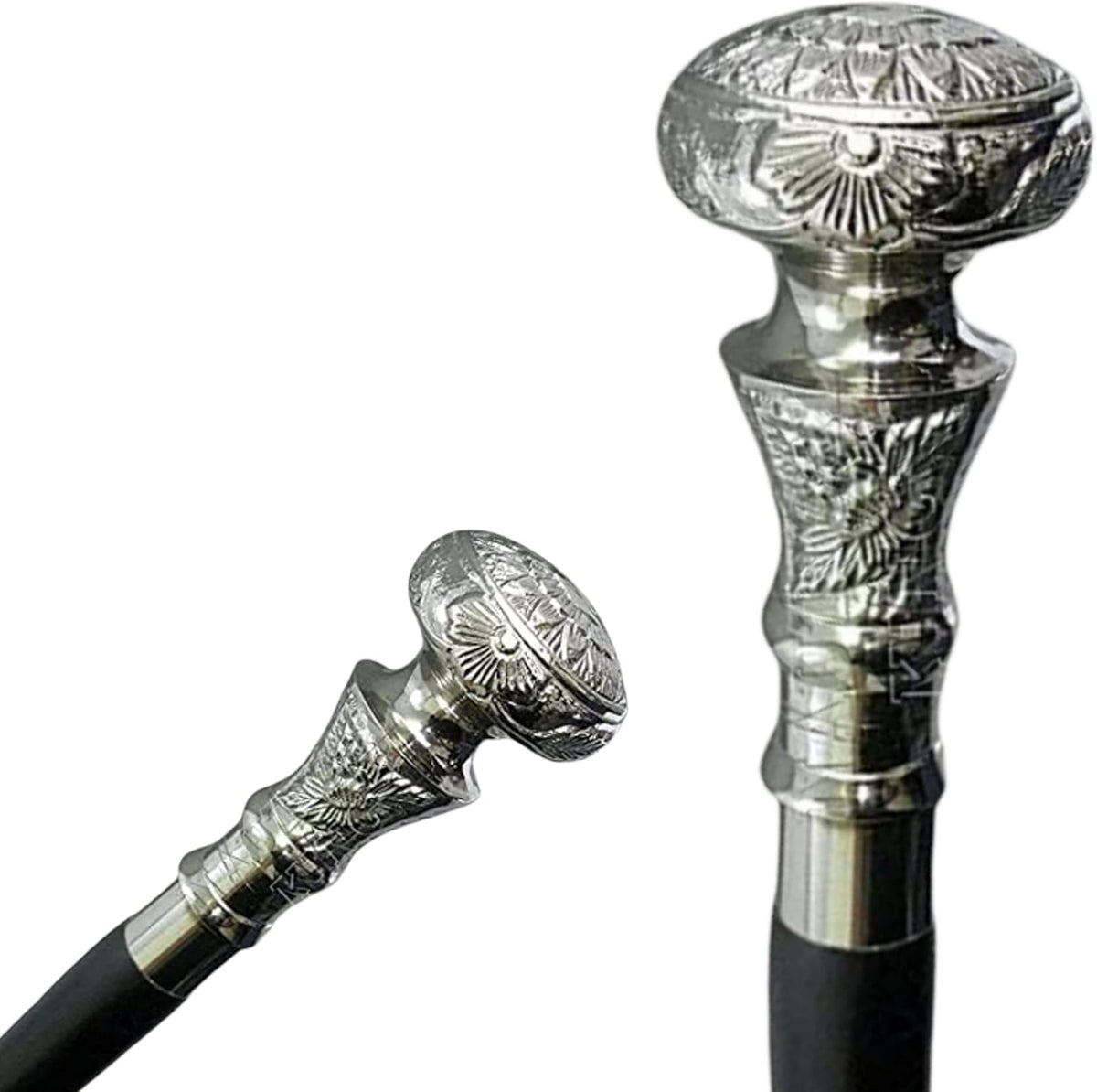 Brass Handle Wooden Walking Cane 36" Z483827