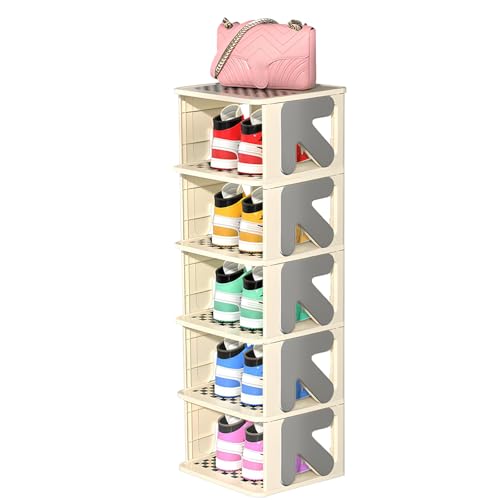 Vertical Shoe Rack Organizer, Foldable Narrow Three Layers D7449