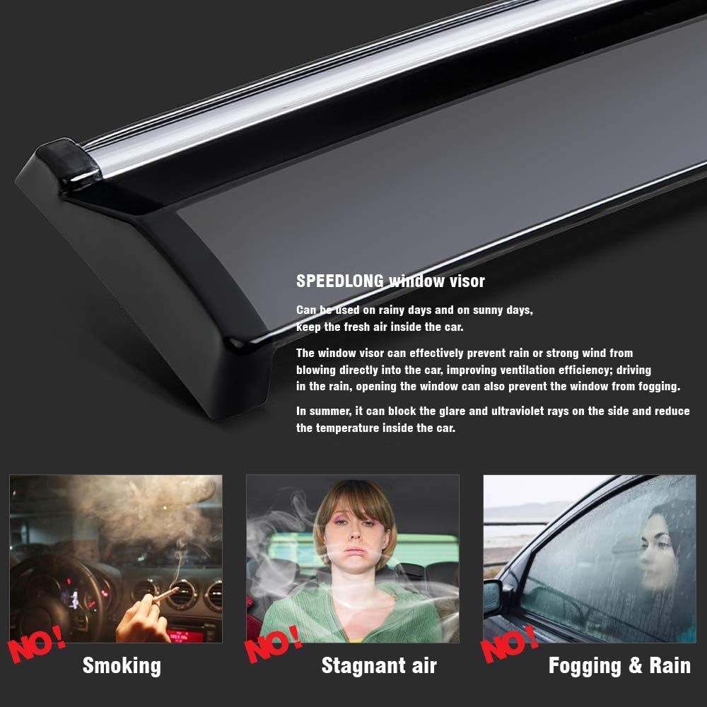 Car Window Visor Vent Shade Deflector Sun Rain Guards T67634