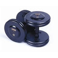One Pair 65 Pounds Black Dumbbells with Contoured Handles T2161