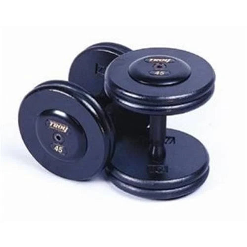 One Pair 65 Pounds Black Dumbbells with Contoured Handles T2161