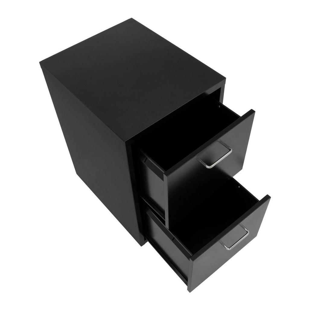 Black Metal 2-Drawer Mobile File Cabinet Y38179