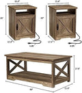 3-Piece Farmhouse Table Set with Charging Station and USB Ports P184