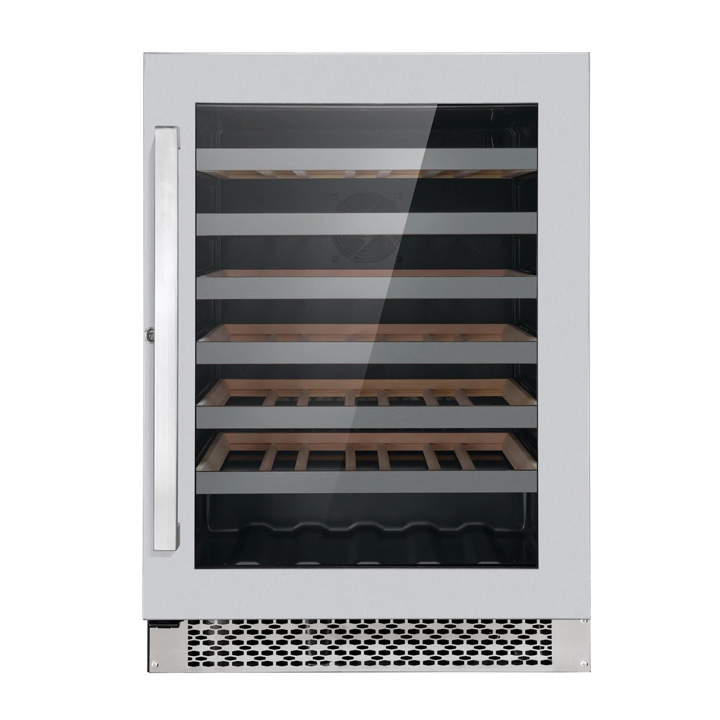 5 Piece Kitchen Appliance Package with Dual Fuel Range, Island Range Hood, Built-in Dishwasher, French Door Refrigerator & 48 Bottle Wine Refrigerator K1470