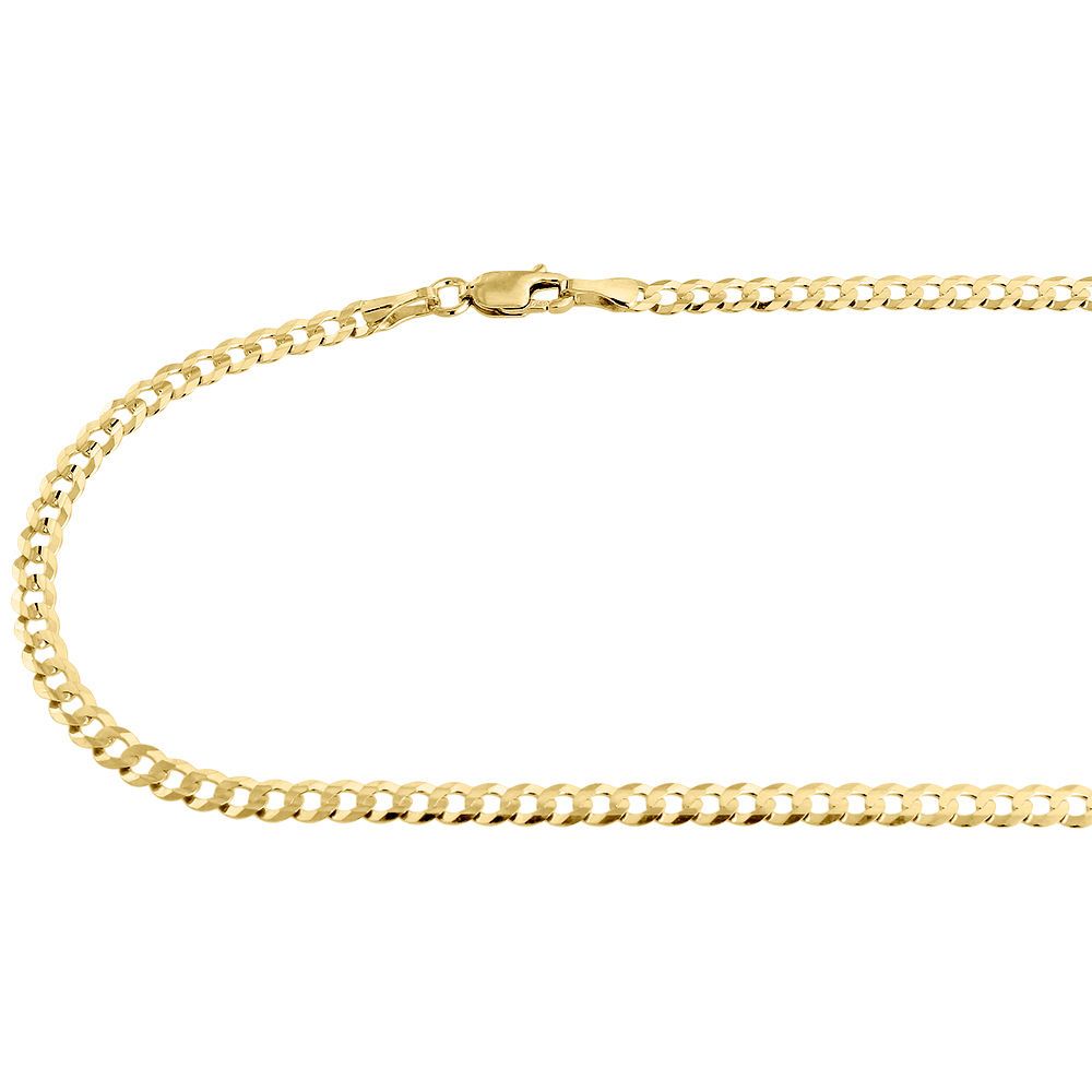 10K Yellow Gold Cuban Link Chain Necklace, 22 Inches U2455