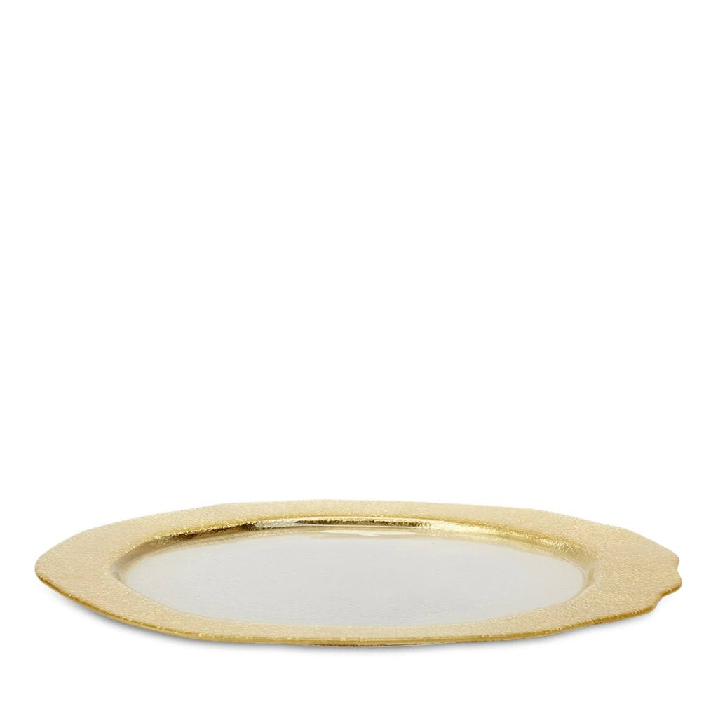 Glass Gold Organic Service Plate Charger Z382