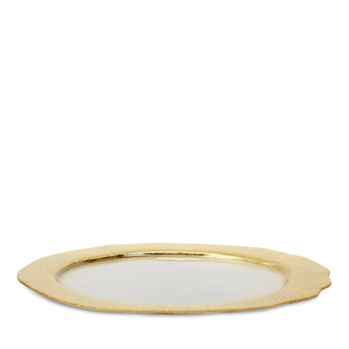 Glass Gold Organic Service Plate Charger Z382
