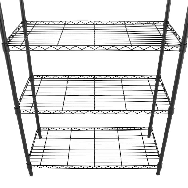5-Tier Steel Wire Shelving Unit in Black H302349