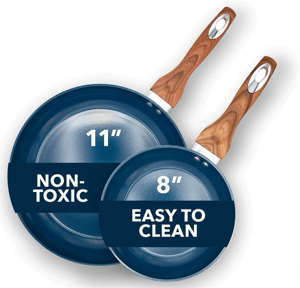 8 & 11 Inch Nonstick Ceramic Frying Pan Set, 2 Piece, Yellow L857959