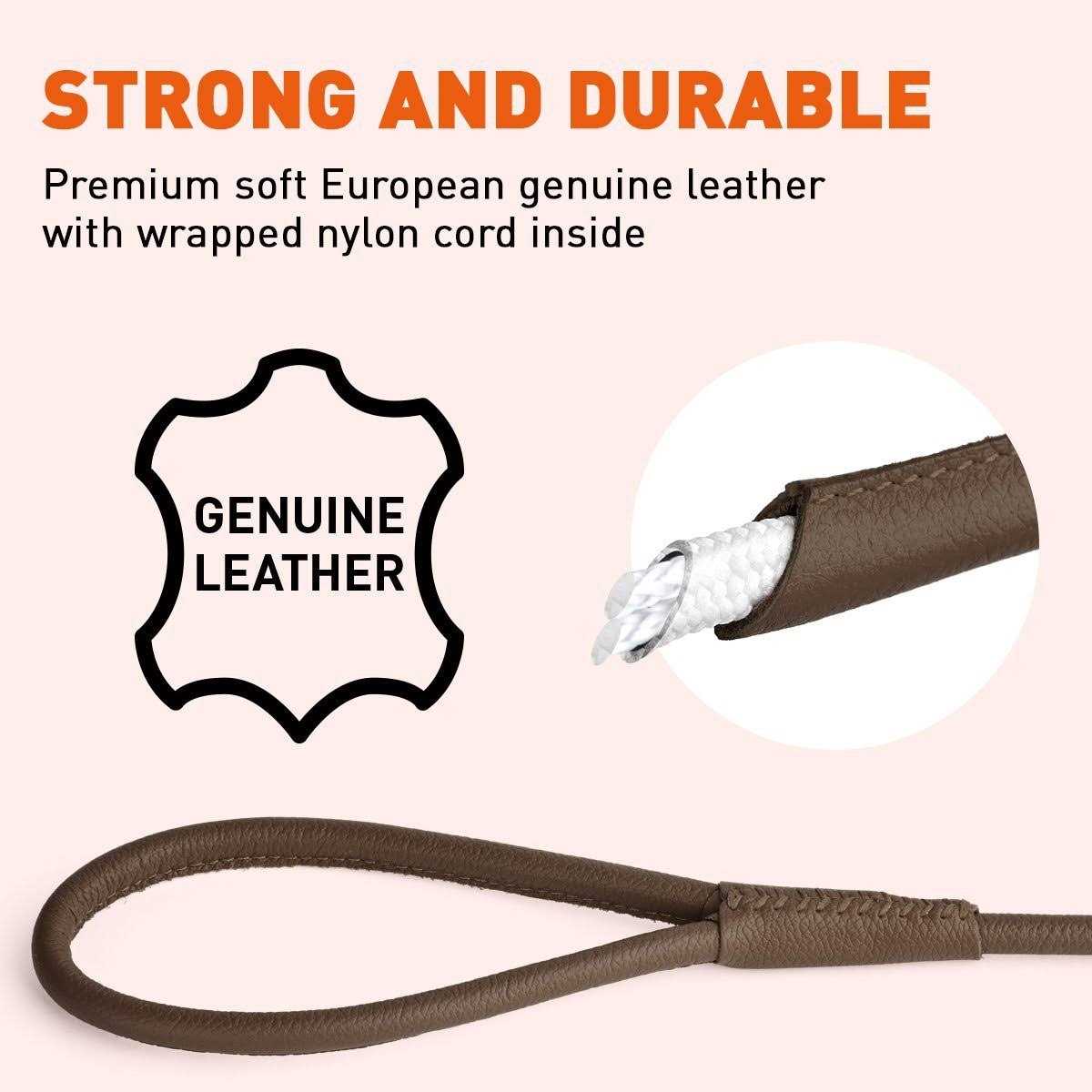 Soft Leather Round Leash E5608